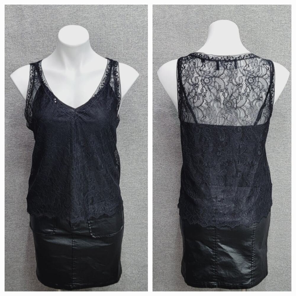 THE KOOPLES LACE AND SEQUINED TOP, SIZE S *